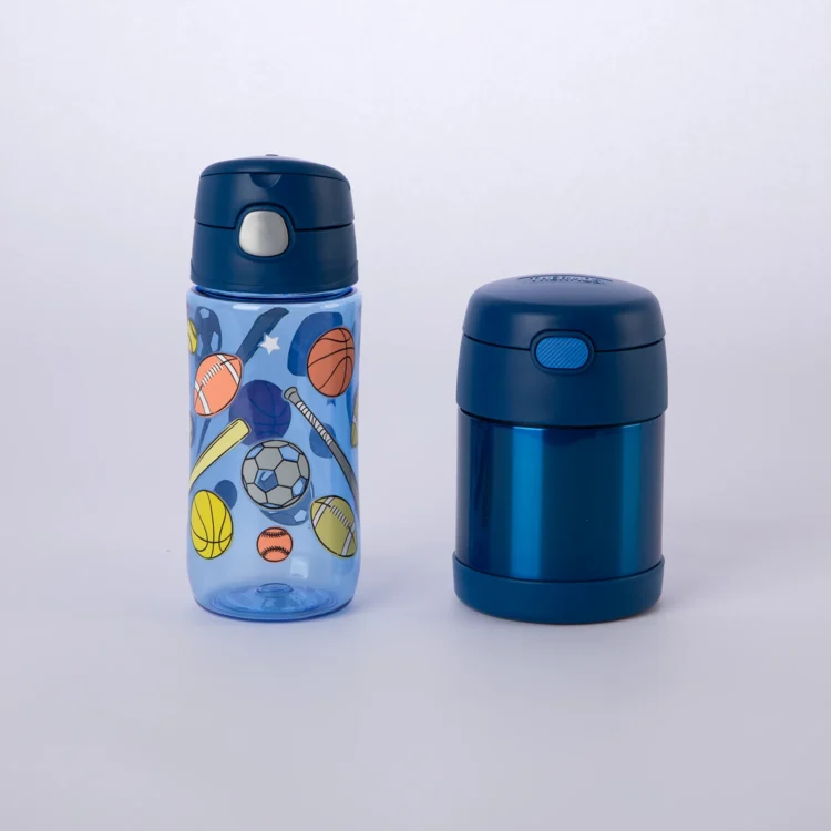 Combo Contenedor de Comida 290ml Azul + Botella Tritan 470ml Sports Thermos