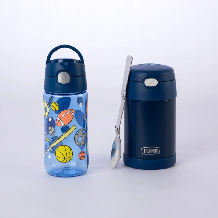 Combo Contenedor de Comida 470ml Azul + Botella Tritan 470ml Thermos Sports