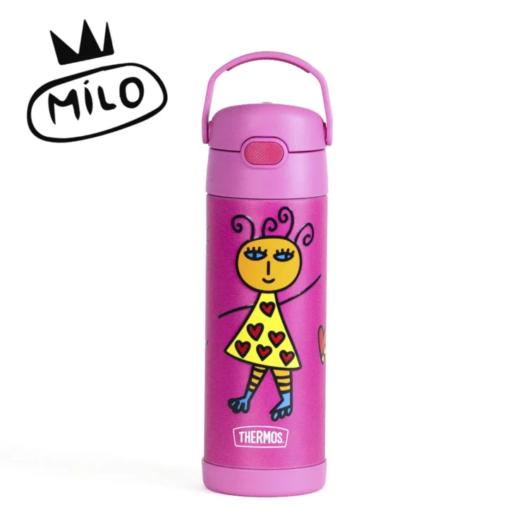 Botella Termica Funtainer Thermos 470ml Capsula Milo Lockett - Rosa