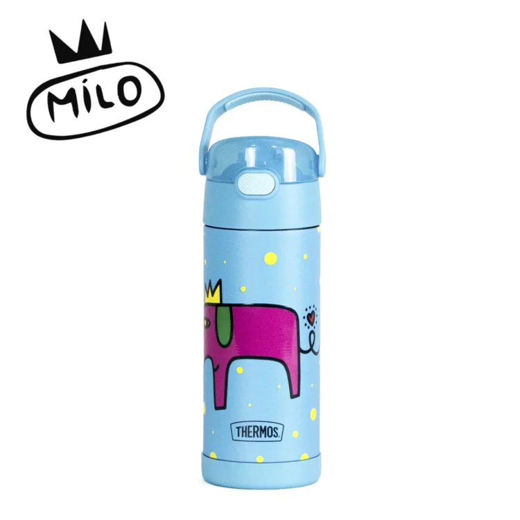 Botella Funtainer Thermos 410ml Capsula Milo Lockett - Celeste